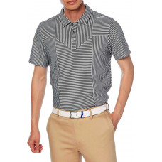 Srixon 吸汗速乾 男短袖POLO衫 (黑/白條紋) #RGMRJA12-BK
